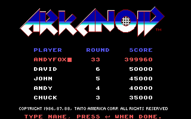 Spielszene 2 aus Arkanoid (Taito)