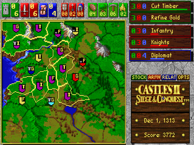 Gameplay scene 3 from CASTLES II: SIEGE & CONQUEST (Interplay)