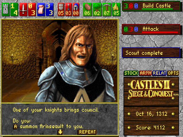 Gameplay scene 5 from CASTLES II: SIEGE & CONQUEST (Interplay)
