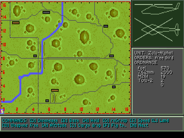 Spielszene 5 aus Gunship 2000 EGA/VGA
