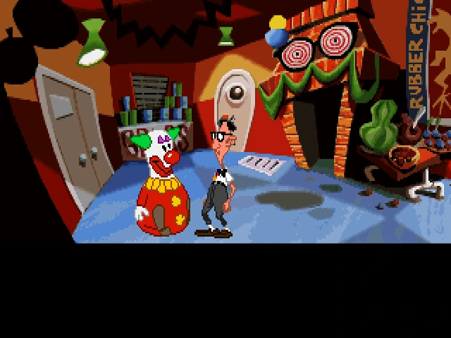 Gameplay scene 1 from Maniac Mansion - Day Of The Tentacle (Lucas Arts)