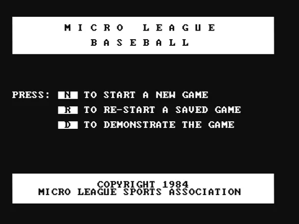 Main menu