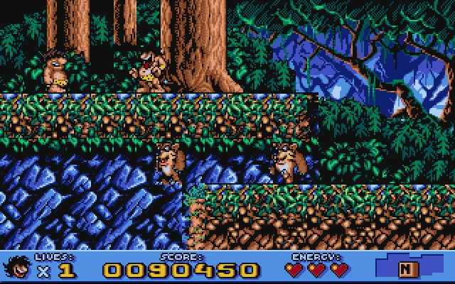 Gameplay scene 1 from Prehistorik 2 (Titus)