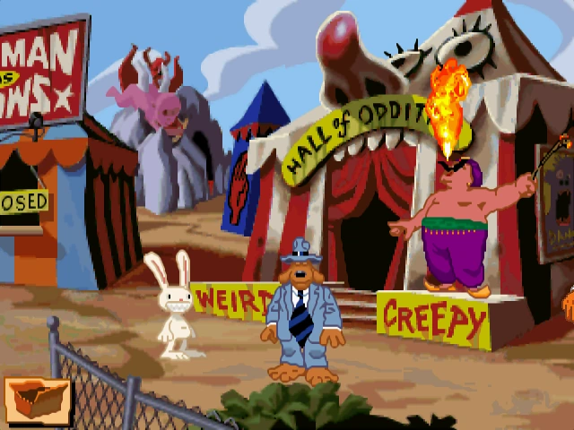 Spielszene 1 aus Sam&Max - Hit The Road (Lucas Arts)