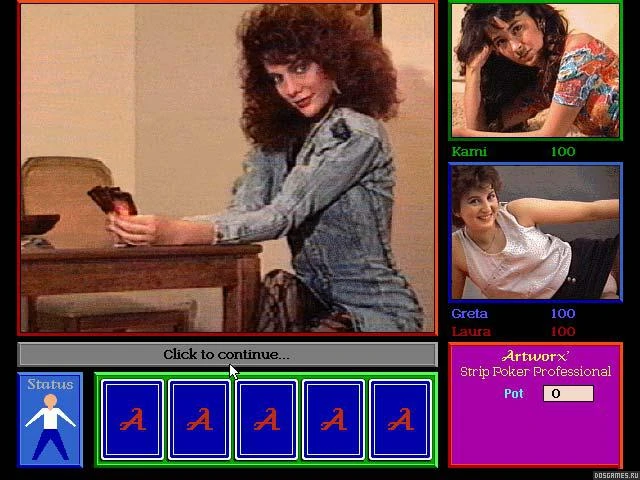Spielszene 4 aus Strip Poker Professional Volume I (Artworx) - Team Unlocker by DOSGAME.AT