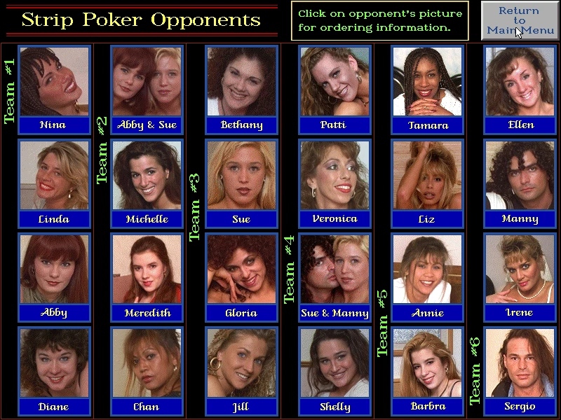 Spielszene 5 aus Strip Poker Professional Volume II (Artworx) - Team Unlocker by DOSGAME.AT