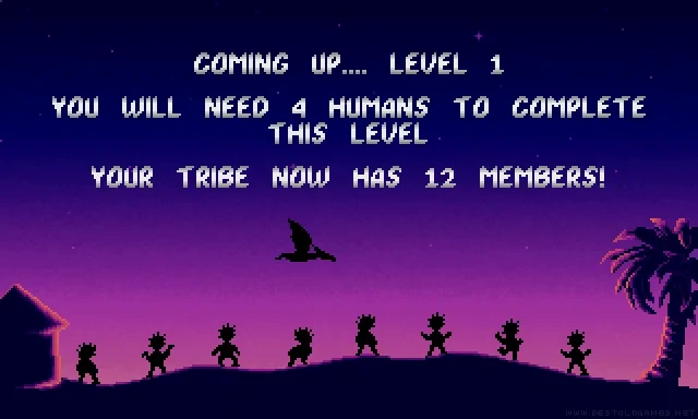 Gameplay scene 2 from The Humans & The Humans 2: The Jurassic Levels (Mirage)