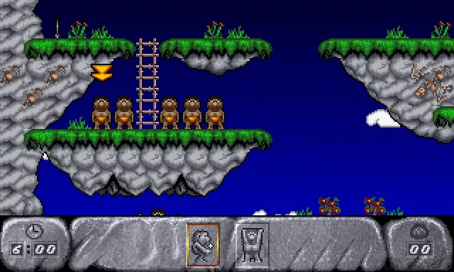 Gameplay scene 5 from The Humans & The Humans 2: The Jurassic Levels (Mirage)