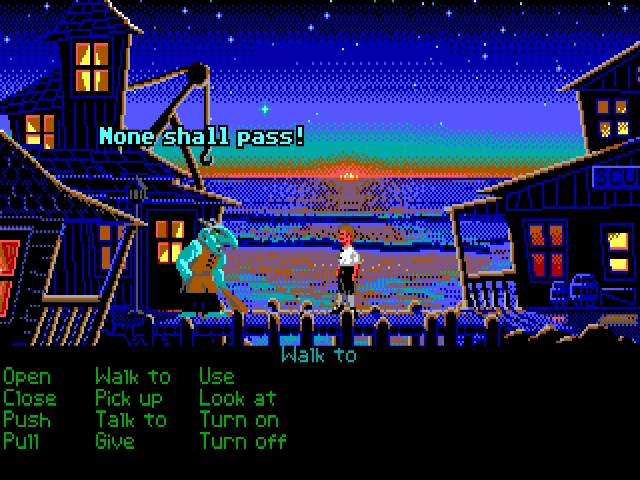 Gameplay scene 2 from The Secret of Monkey Island VGA/EGA (Lucas Arts)